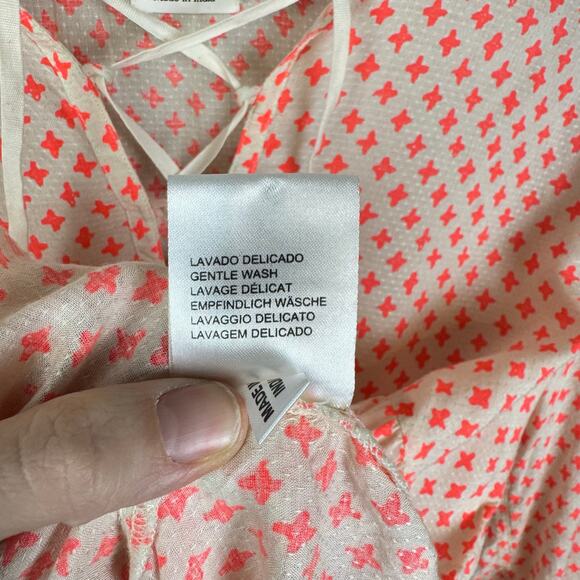 Indi & Cold San Sebastian Neon Print Long Sleeve Peasant Boho Top - Picture 11 of 11